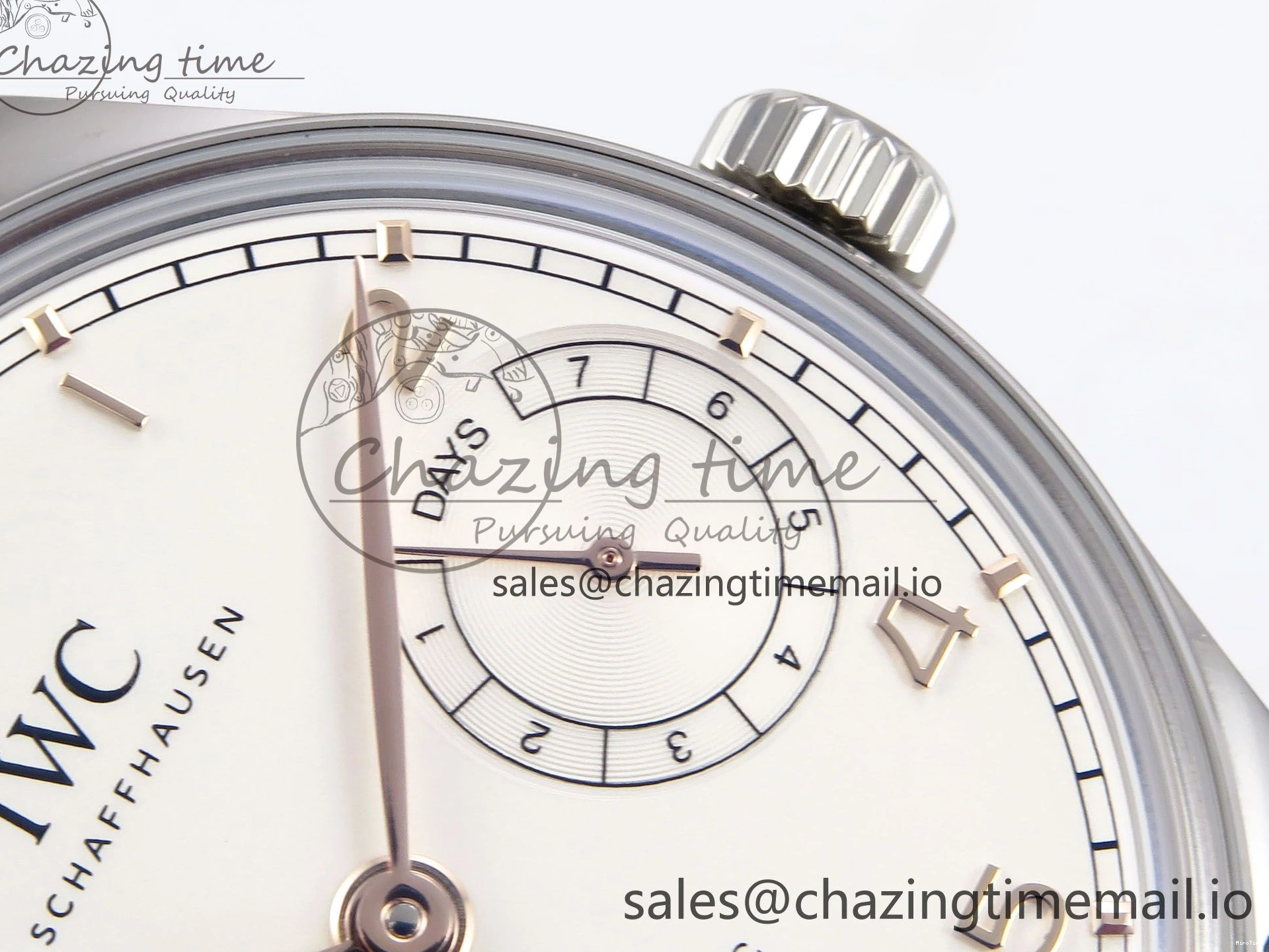 MIROTIME 0214 OnTrend Portugieser Automatic 42mm SS APSF 1:1 Best Edition White RG Dial on Black Leather Strap A 7010